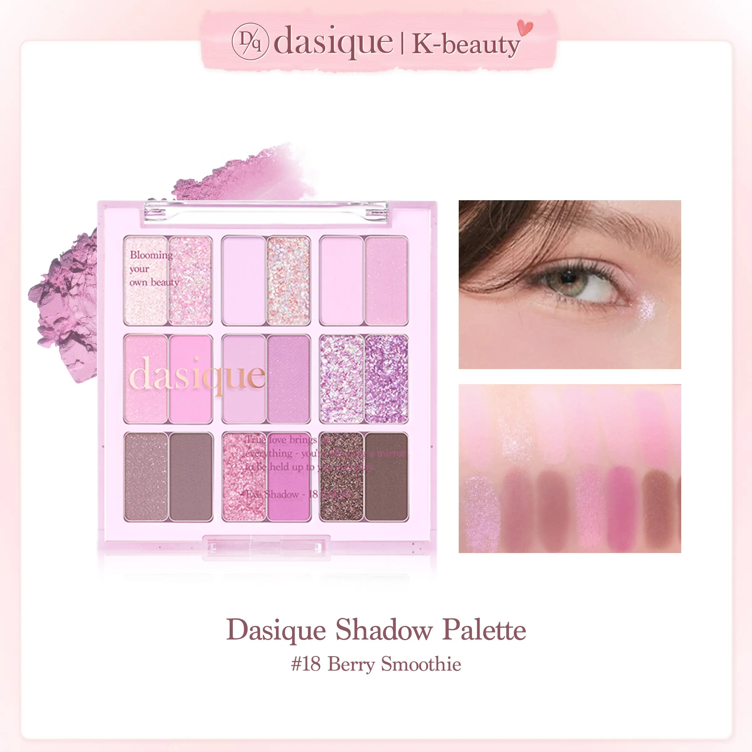 1Pc 18-Color Berry Eyeshadow Palette｜Matte & Shimmer Finishes｜Highly Pigmented No Fallout｜Day To Night All-In-One｜Beginner To Pro Friendly