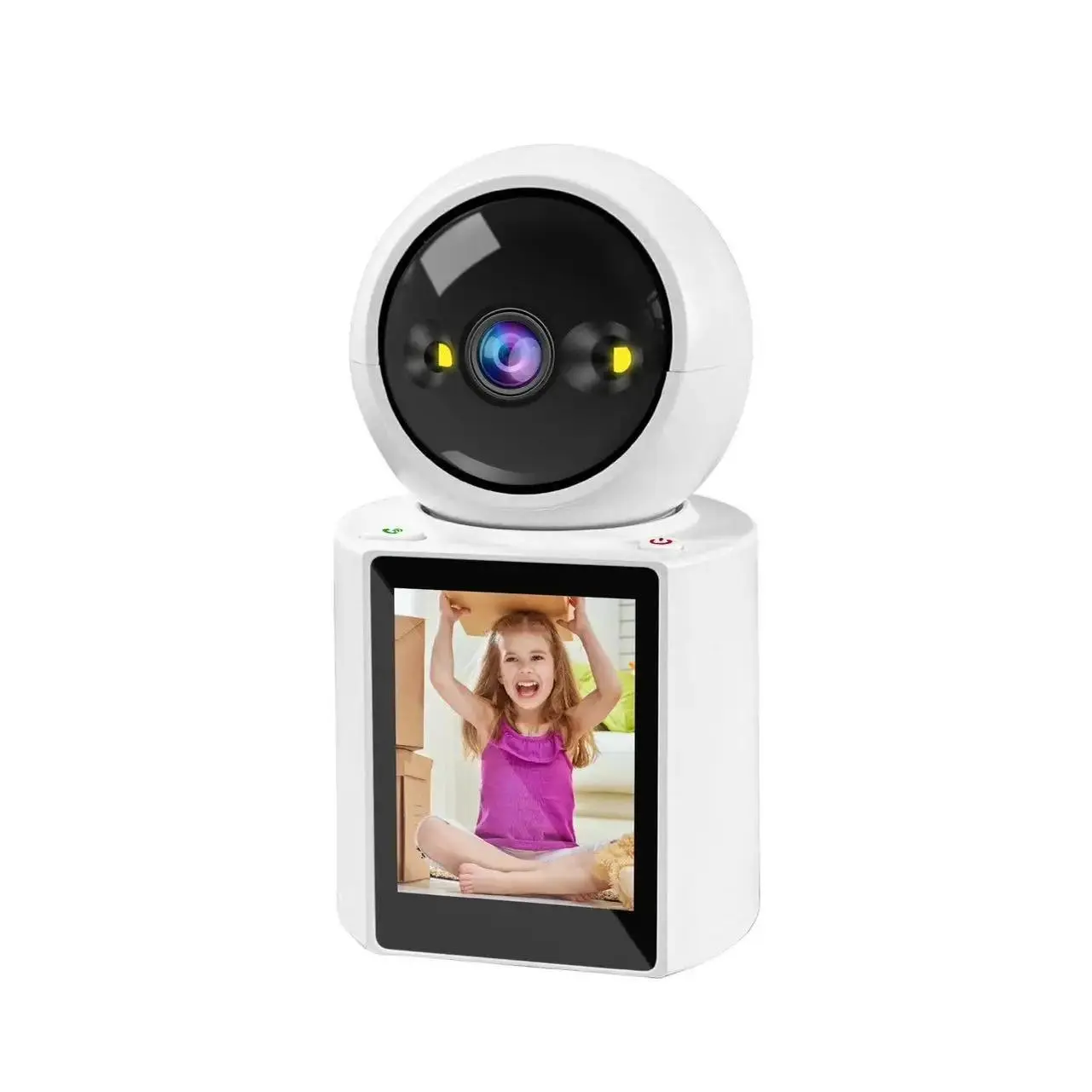 2.8-in 200W Pixel Mini Security Camera - 2-Way Video Call, Home Phone Calling, Elderly Care Safety Monitoring Device