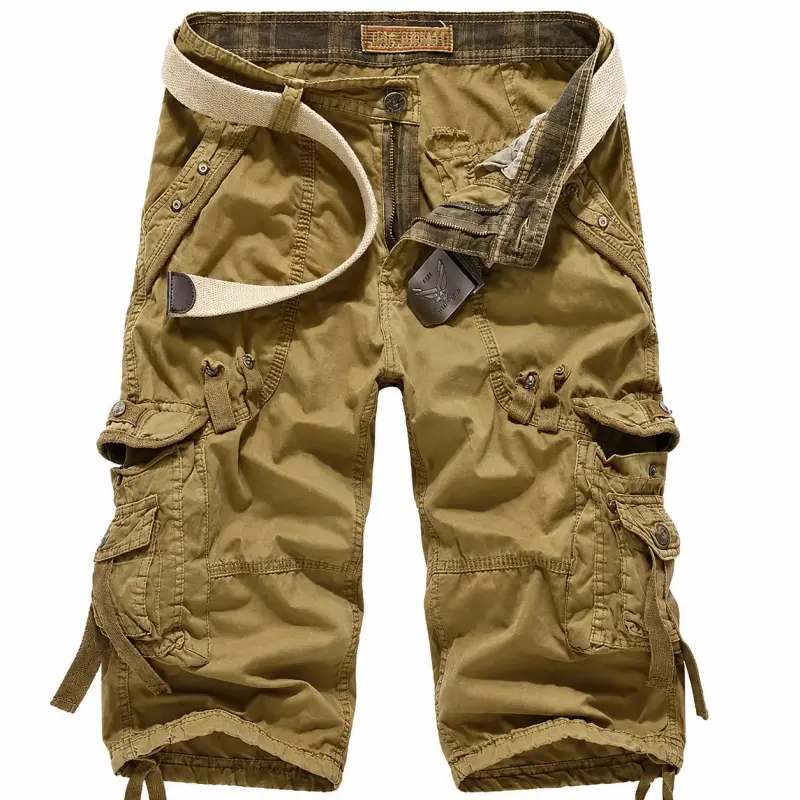 Men's Plus Size Camo Cargo Shorts Comfortable Outdoor Work Casual Elastic Waist Breathable Quick Dry Lightweight Multi Pocket