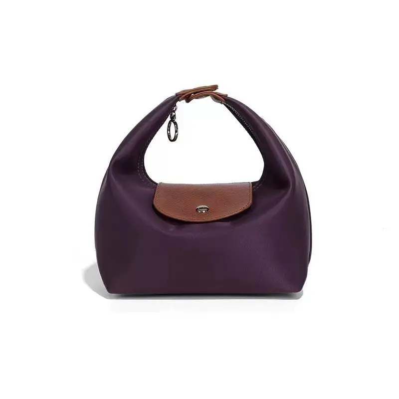Women’s Lightweight Nylon Crescent Shoulder Bag, Adjustable Strap Underarm Handbag, Multi-color Casual Crossbody Purse for Daily Outfits