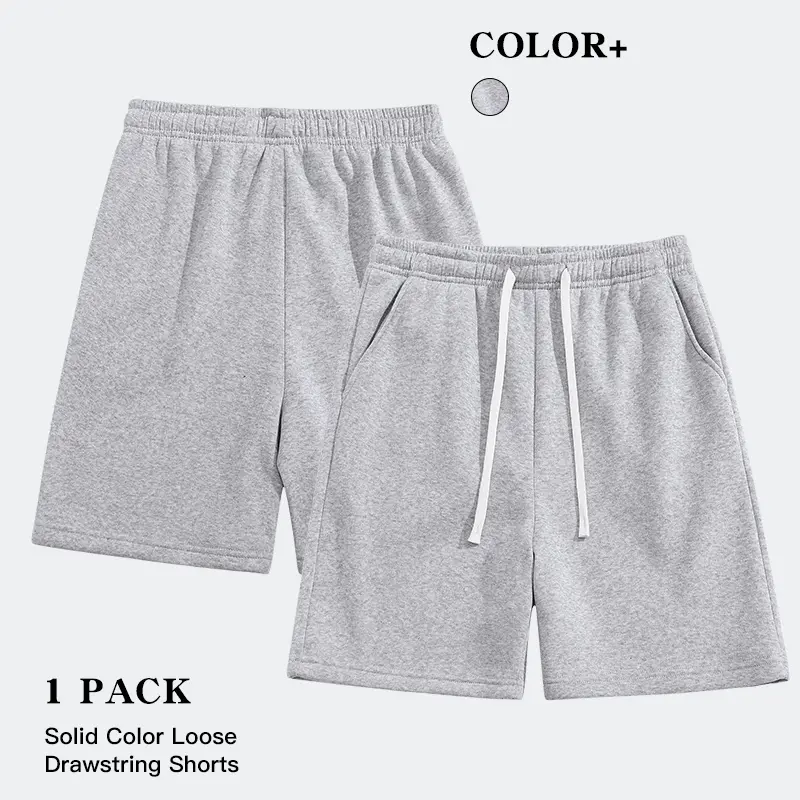 Solid Color Casual Lounge Shorts| Elastic Waist Drawstring Shorts with Deep Pockets