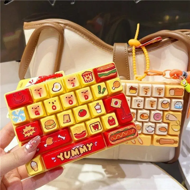 26 Grid Keyboard Keycap Clicker Fidget Fidget Keyboard Key Caps Anti Stress Keychains Cute Clicker Keychain Bag Charms 키캡 클릭커