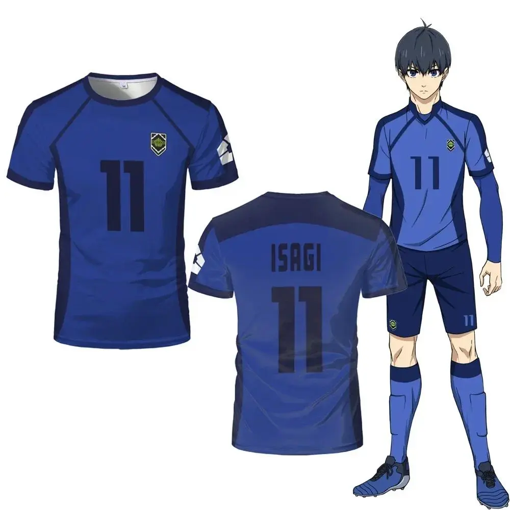 Anime Japanese Anime Isagi Yoichi Football Jersey T-shirt Cosplay Hyoma Chigiri Meguru Bachira Tee Original Children Clothes