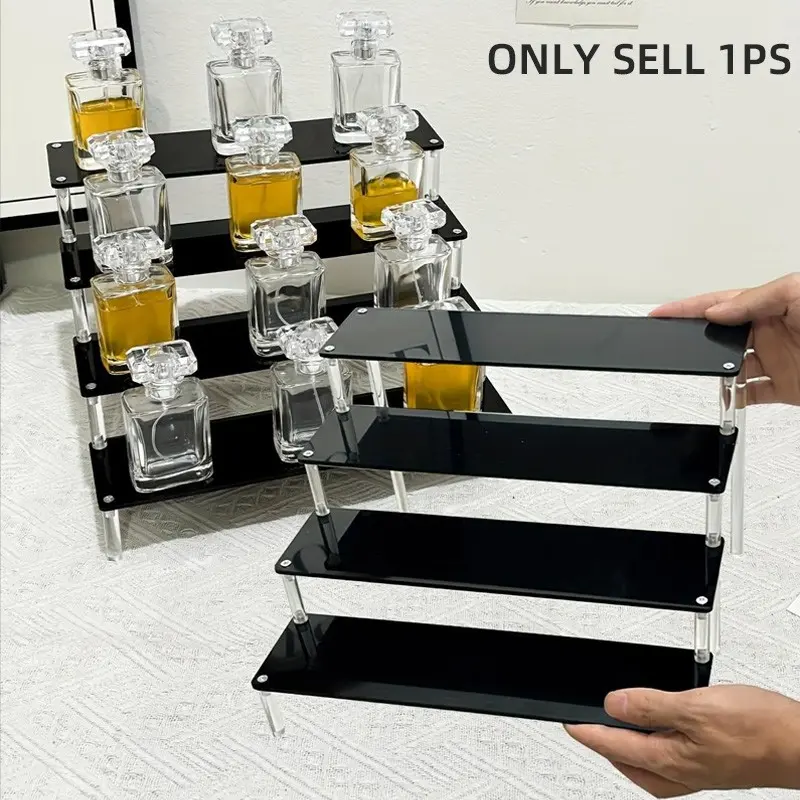 Acrylic Cosmetic Storage Rack, Multi-Layer Transparent Display Shelf, Thick Trapezoidal Stand, Multilayer Storage, for Living Room Bathroom Bedroom Home Decor, Beauty Supplies Organizer, Cosmetics Organizer Storage, Cosmetic Holder