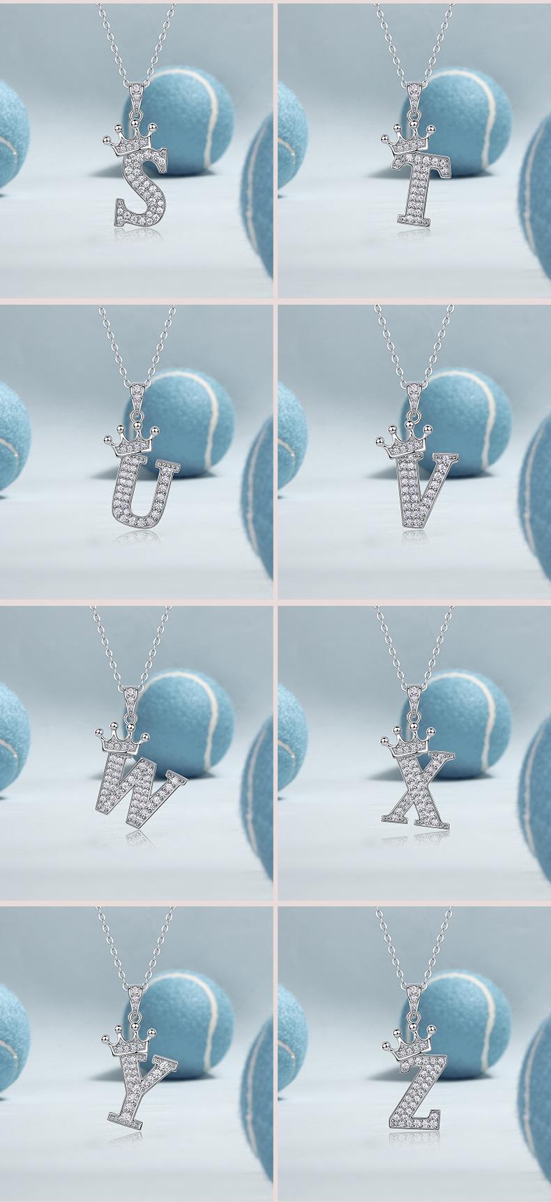 A personalized collarbone necklace with your initials, featuring an S925 sterling silver fashion D-color moissanite pendant, suitable for holiday gifts and everyday wear