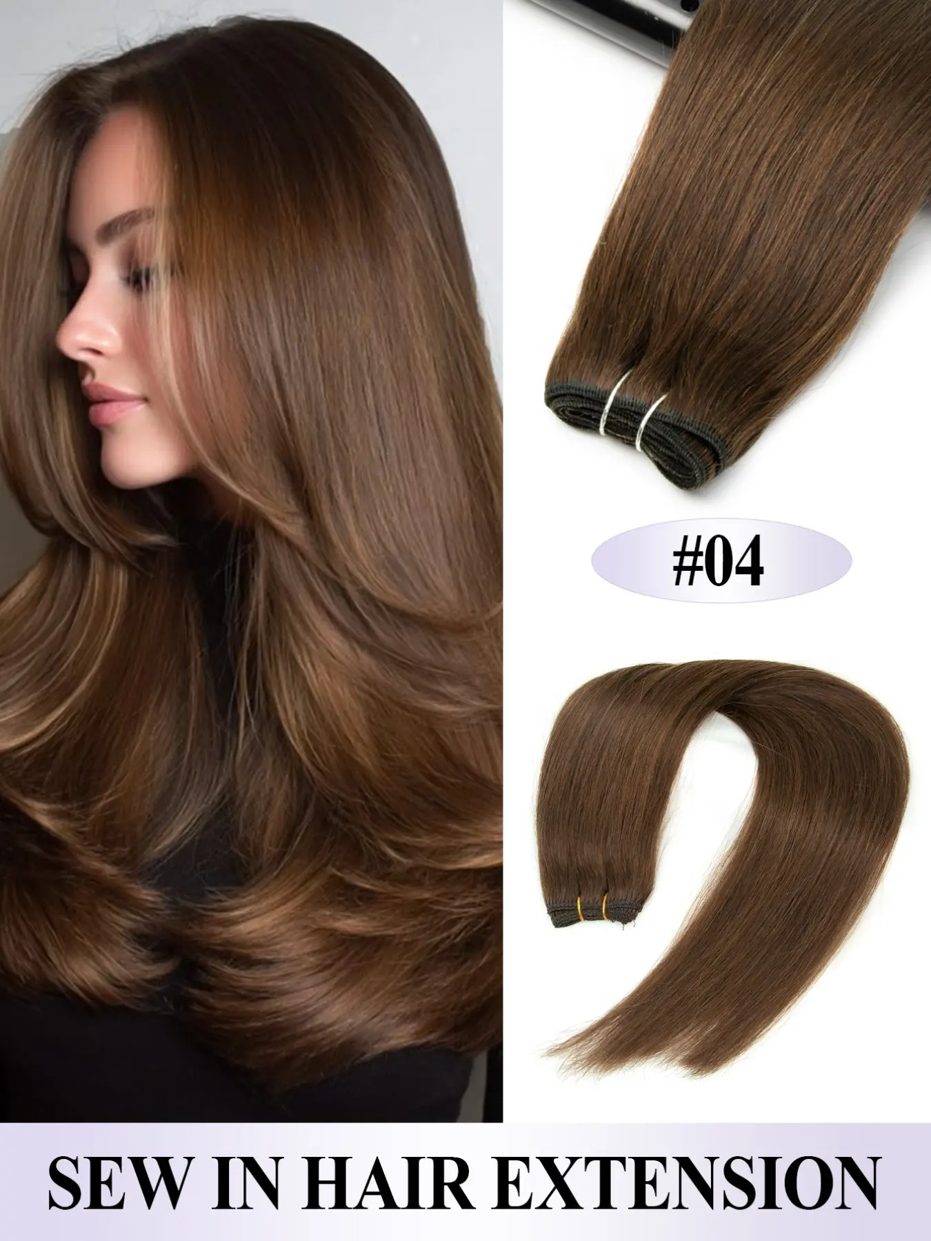 Sew In Hair Extensions Real Human Hair Bundles Genius Weft Hair Extensions Highlight Color Weft Hand Tied Double Weft Extensions for Women