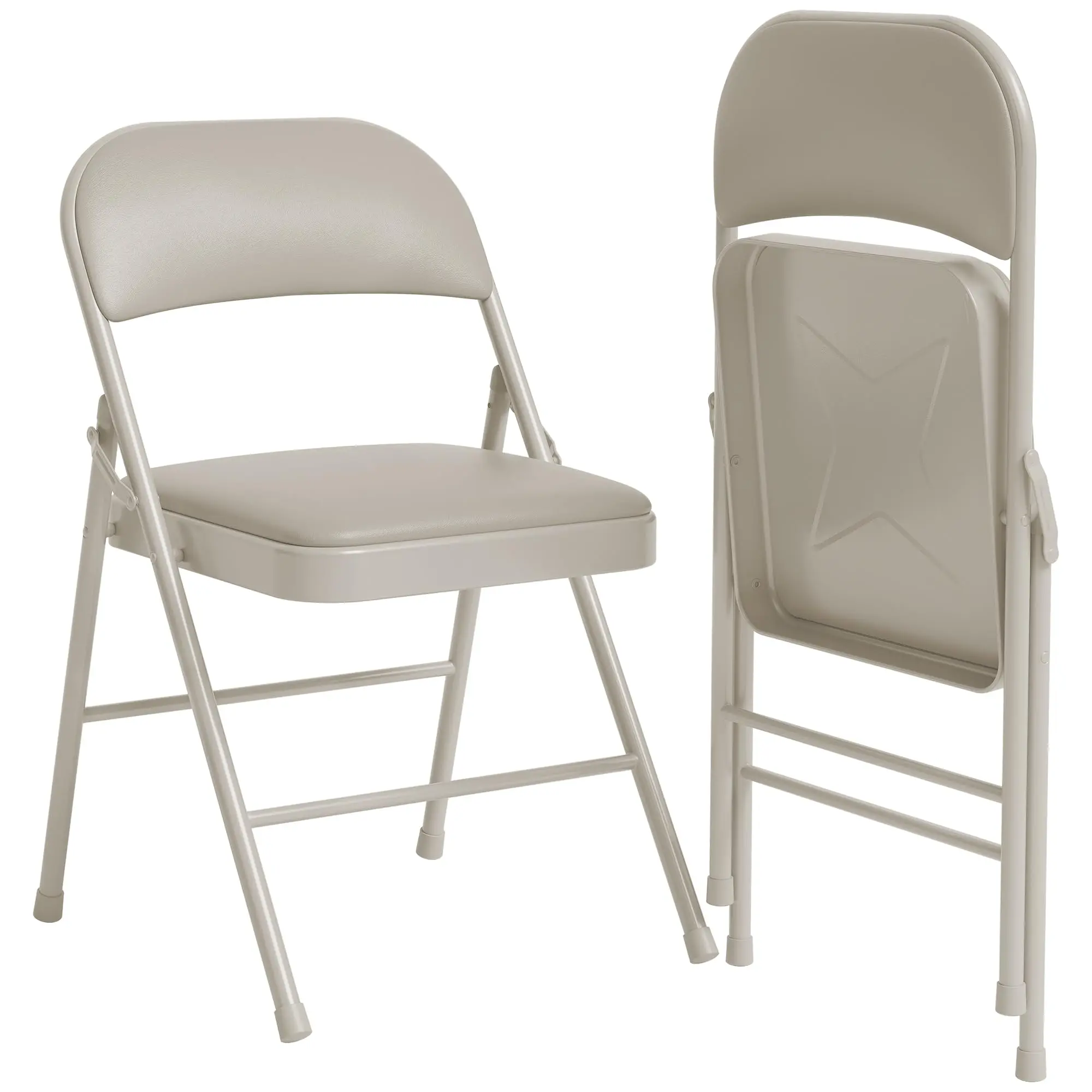 2 Pack Folding Chairs with Padded Cushions, Padded Foldable Chair Hold Up to 350 Pounds