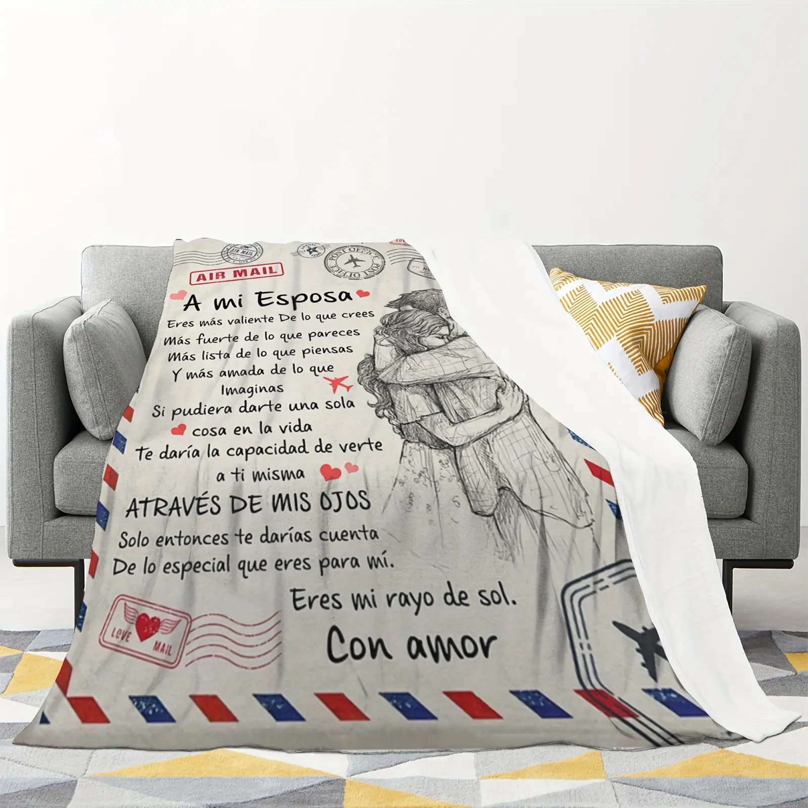 1pc A Mi Esposa Esposo Manta Loving Blanket for Wife Husband Blanket A Mi Novia Gift for -280GSM