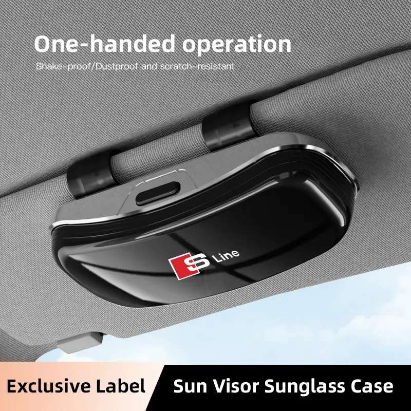 Car Sun Visor Glasses Case Glasses Holder Storage Box for Driver and Passenger in Car Car Sunglass Holder For Audi Q7 A8L A5 A6 A7 Q8 A4 SQ7 S4 S8 S6 S7 S5 S3 SQ5 e-tron Q5 Q3 Q6 SQ6 SQ8 Q4 SQ2 A3 TTS Q2 A8 S1 A1 Quattro Sunglasses Holder For Car