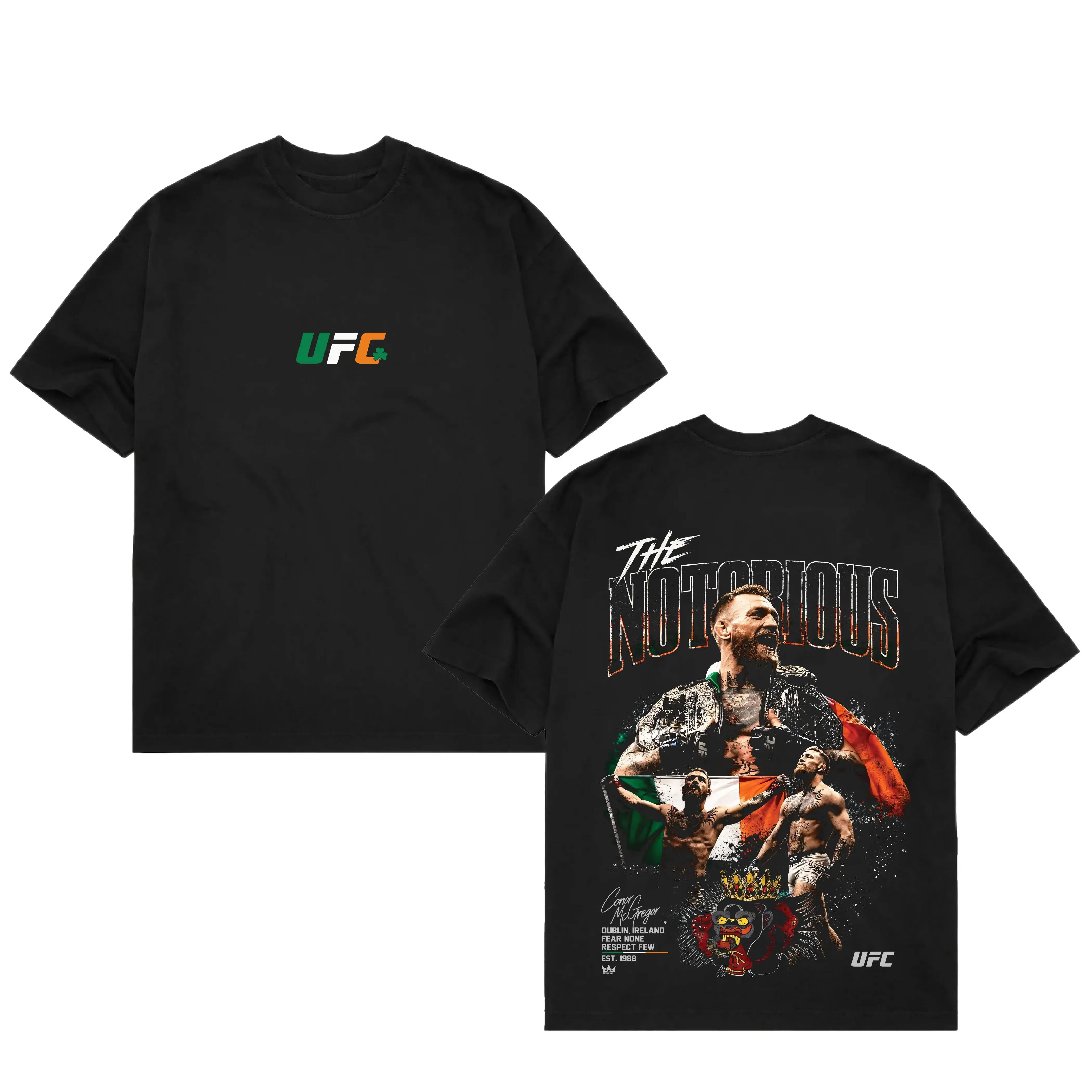 [ 🥊   Sale Up To 50%]Men's UFC 329 Black Conor McGregor T-Shirt, The Notorious UFC Graphic Tee, UFC MMA Shirt, Gift for Fighters, Sports Apparel