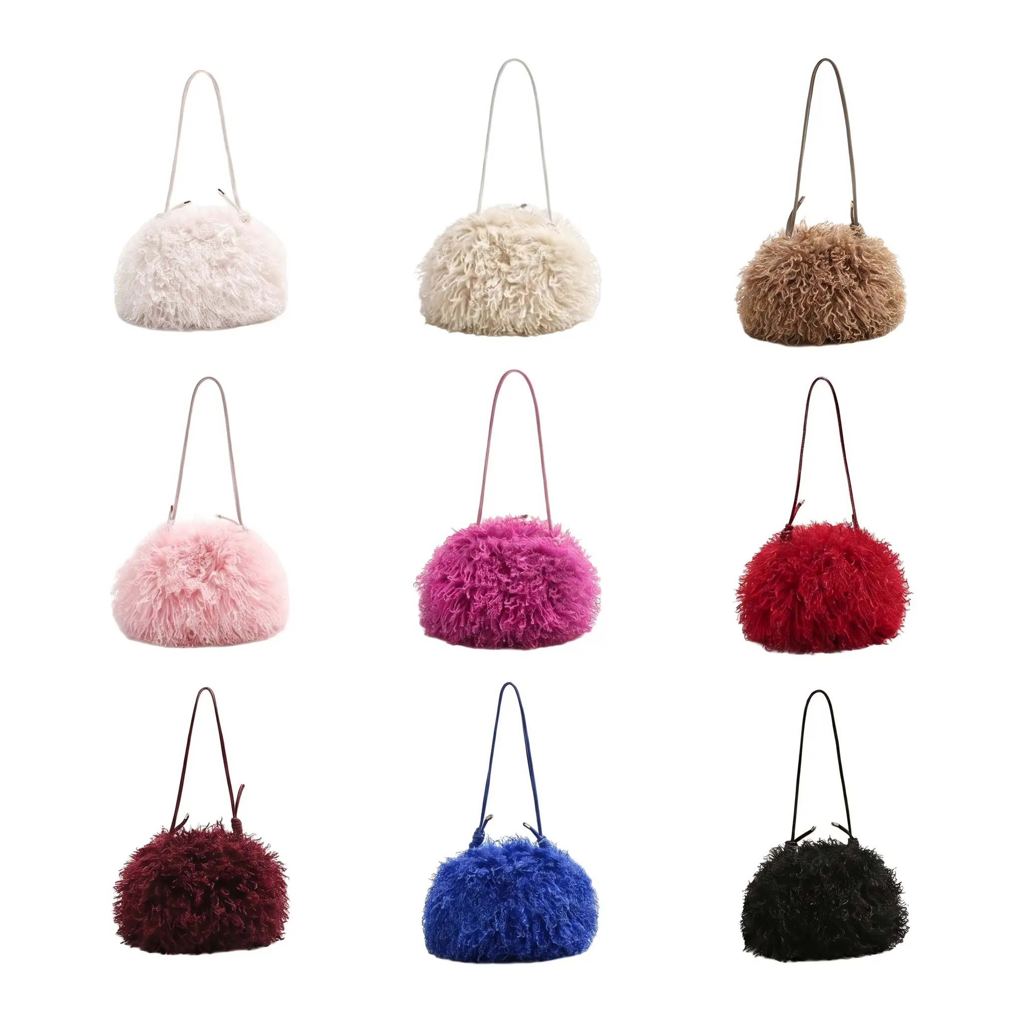 Women's Everyday Cloud Bag - Cozy Fluffy Cloud Shape, Soft Faux Lamb Fur Plush Exterior, Clip Closure Underarm Shoulder Crossbody Bag for Casual Wear Daily Outing, Crossbody Bags, Sweet Chic