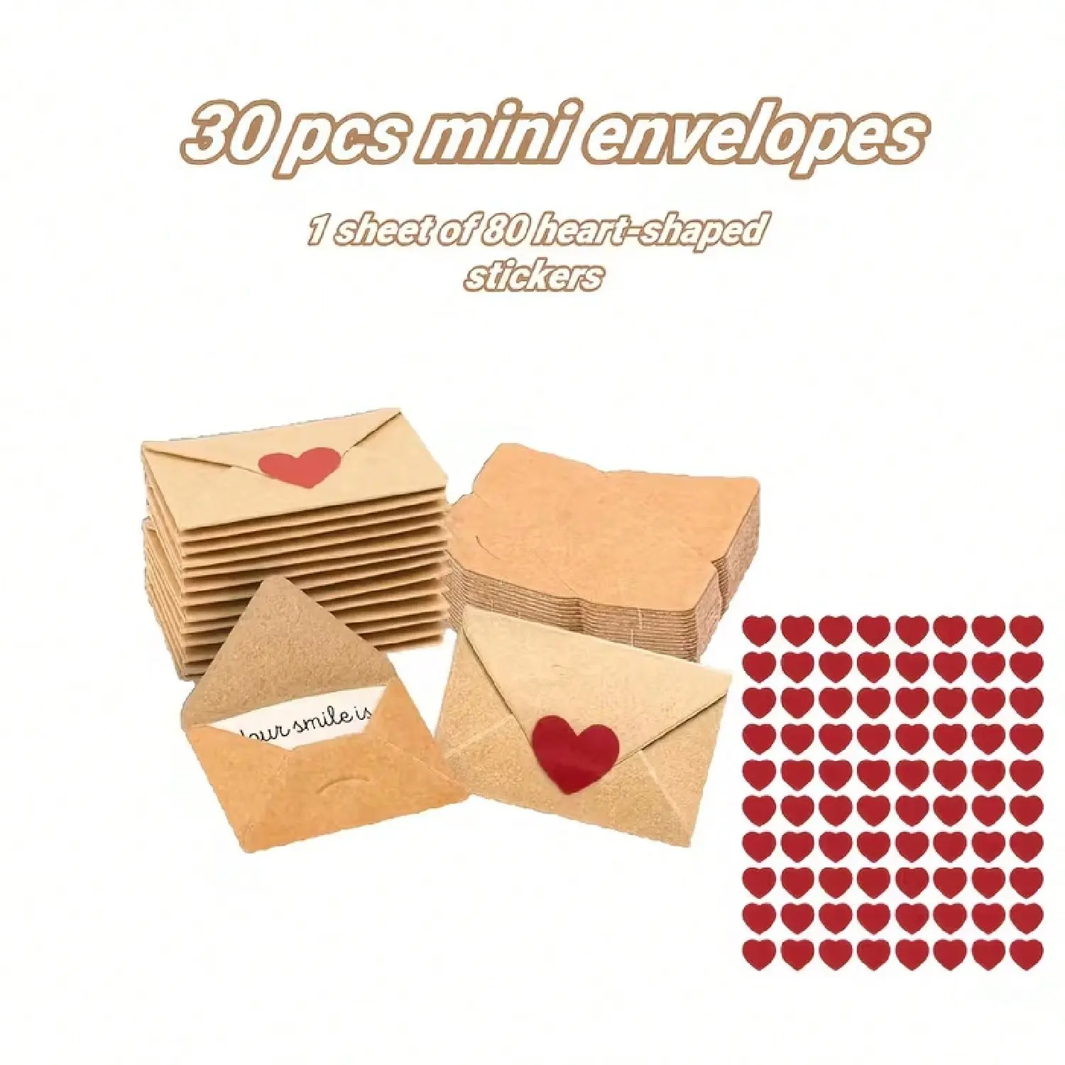 30/60Pcs Mini I Love You Love Notes with Envelopes, Romantic Couple Message Card Letter Cards for Boyfriend Girlfriend Husband Wife, Valentine Birthday Anniversary Christmas Gift for Her