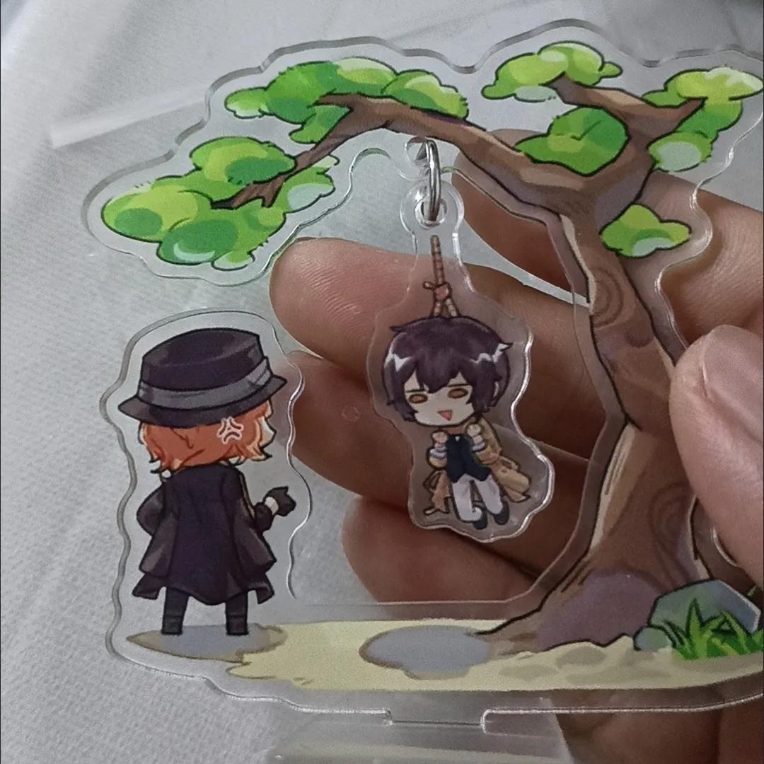 7.5cm Anime Nakahara Chuuya Dazai Osamu Acrylic Statue Stand Bungou Stray Dogs Figure Desktop Decoration Funny Toy