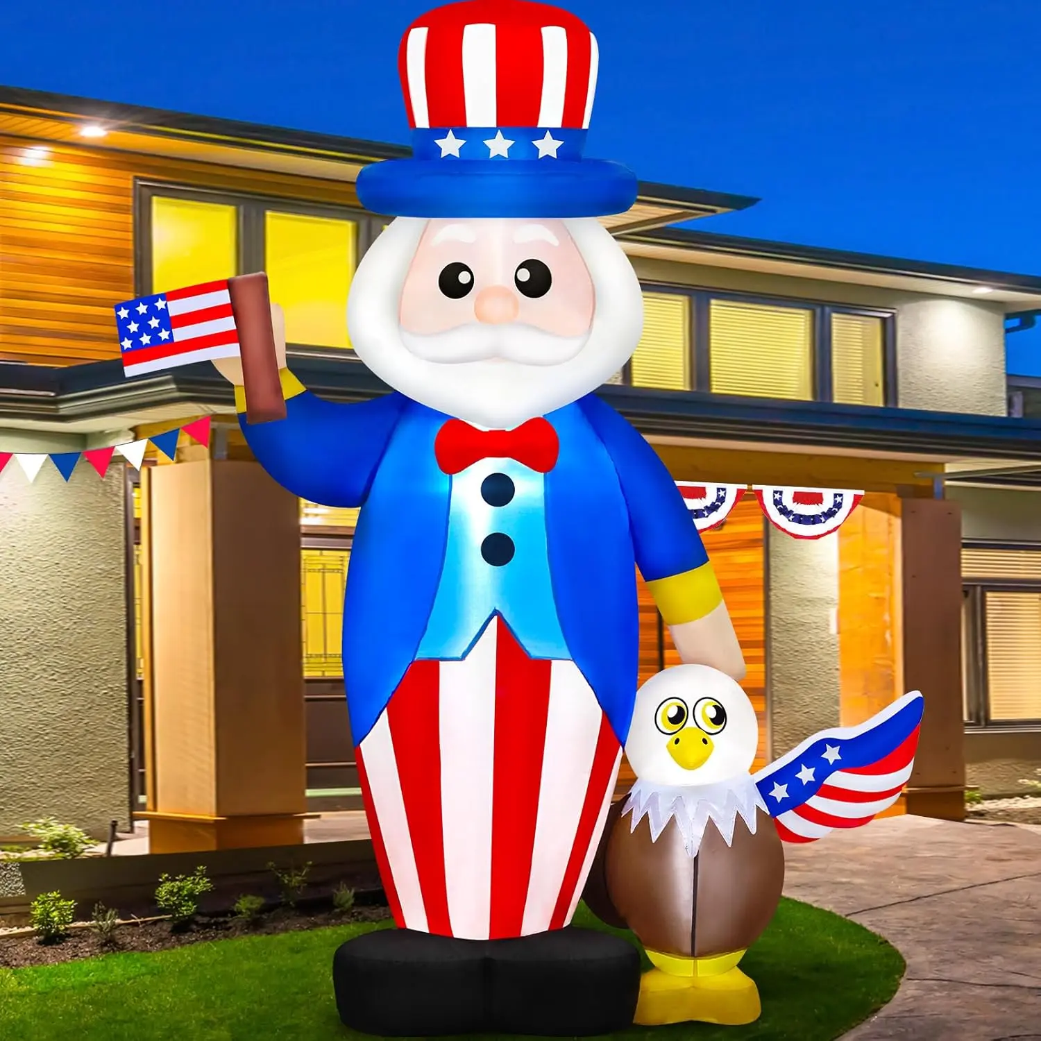 6 FT 4th of July Inflatables Outdoor Decorations, Built-in LEDs Patriotic Memorial Day Blow Up Inflatable Uncle Sam with Eagle for 250th Anniversary Garden Lawn Yard Indoor Party Decorfidget toys