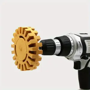 Gear Design Rubber Eraser Wheel, Sticker and Adhesive Remover Tool, Removes Fine Stripes, Stickers, Tape, Graphics From Cars, Rvs, Boats, Trucks