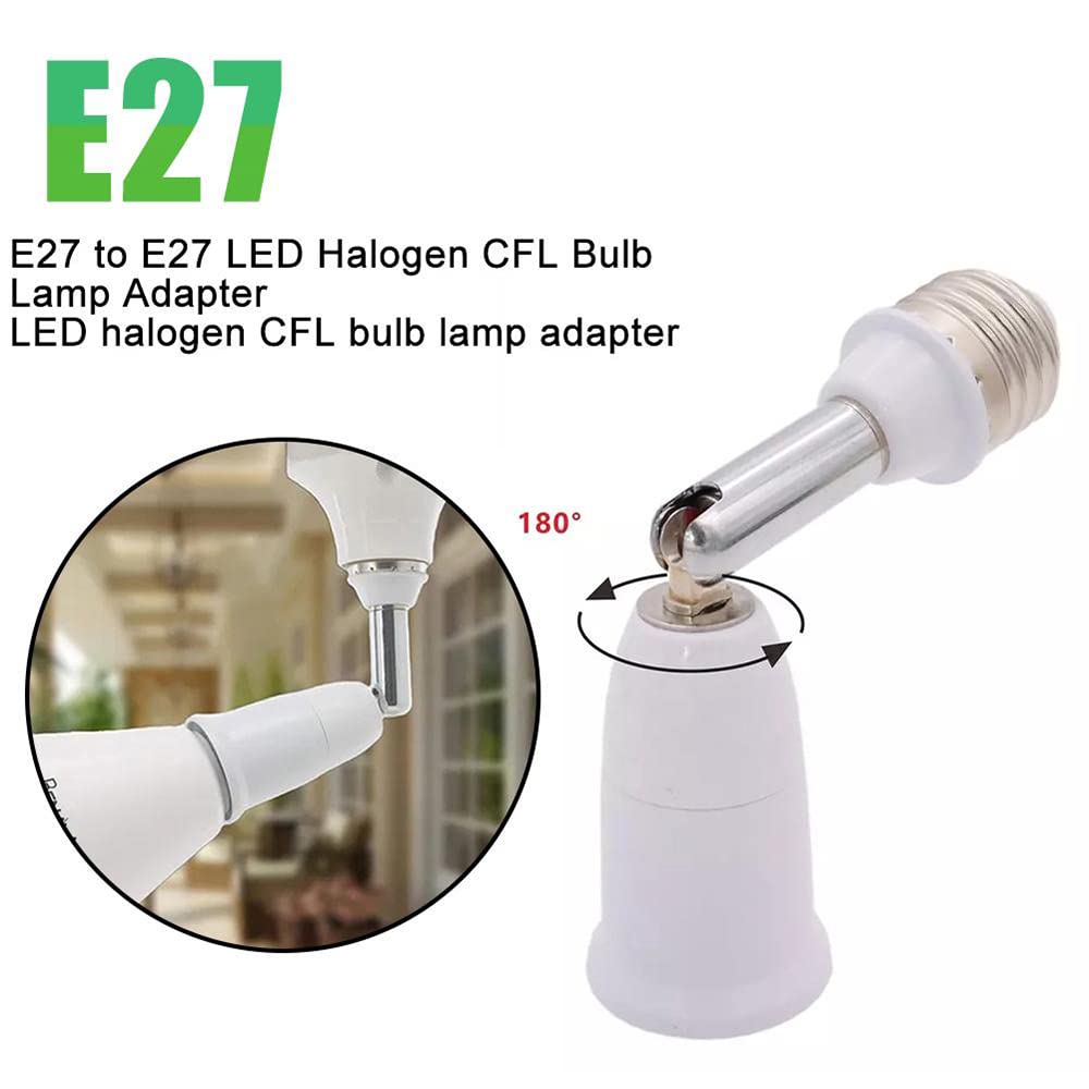 E26/E27 Light Socket Extender 5.5 inch Light Bulb Socket Adapter Flexible Adjustable 180 Bendable 360 Light Socket Extension Converter (2 Pack) E26/E27 Light Socket Extender 5.5 inch Light Bulb Socket Adapter Flexible Adjustable 180 Bendable 360 Light Socket Extension Converter (2 Pack)