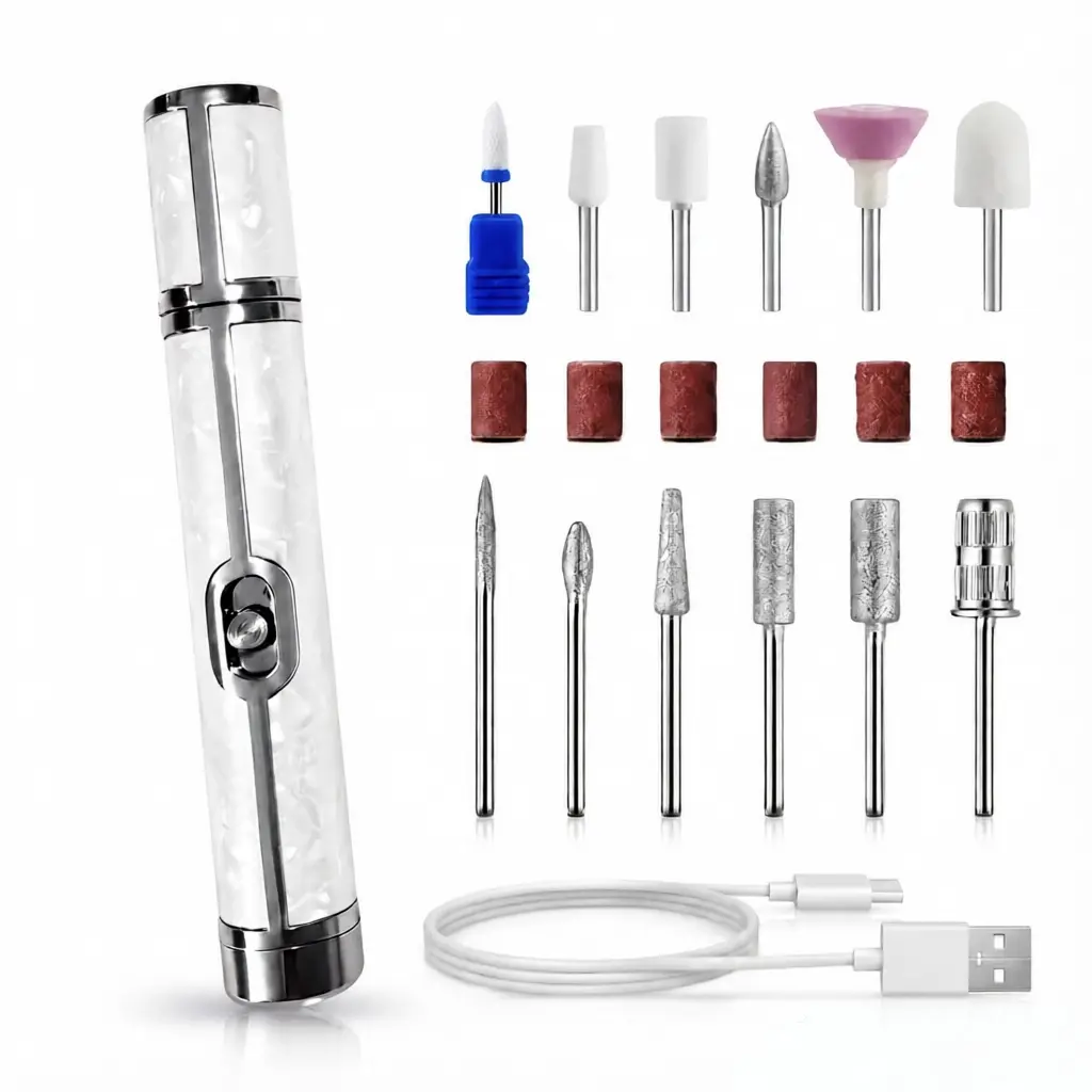 Electric Nail File, Cordless Rechargeable Nail Drill for Home and Salon Use