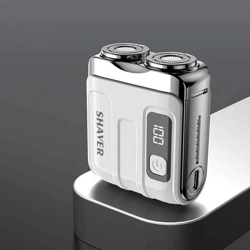 Portable R-12 Mini Beard Shaver – Magnetic Dual Blades, Washable Waterproof Design, Lightweight Travel Friendly, USB Rechargeable Fast Charging