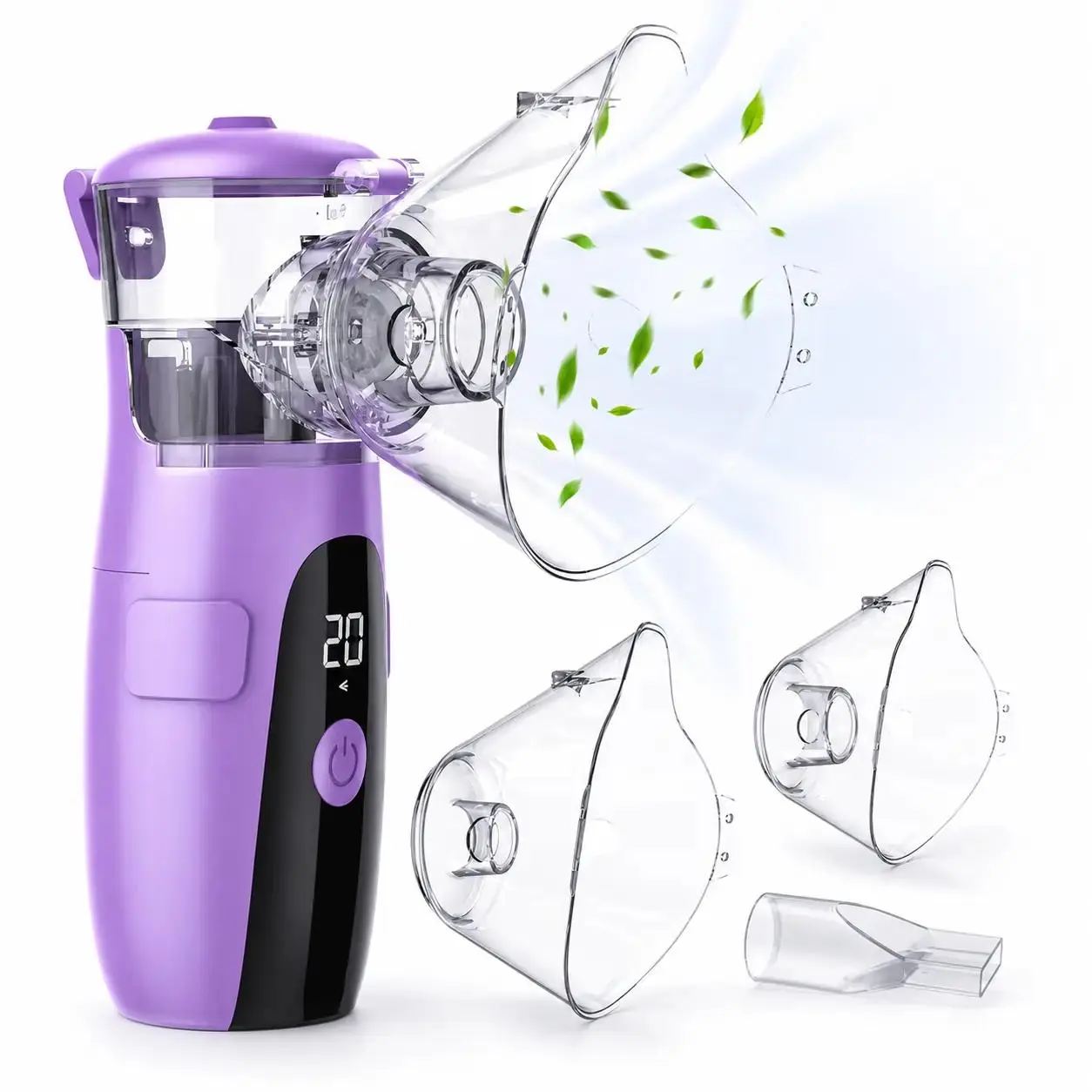 Rechargeable Handheld Smart Nebulizer, Portable Mesh Nebulizer Built-in Self-Cleaning Mode, Whisper Quiet Operation, Simple One-Touch Operation, Easy to Use & Maintain for Home & Travel