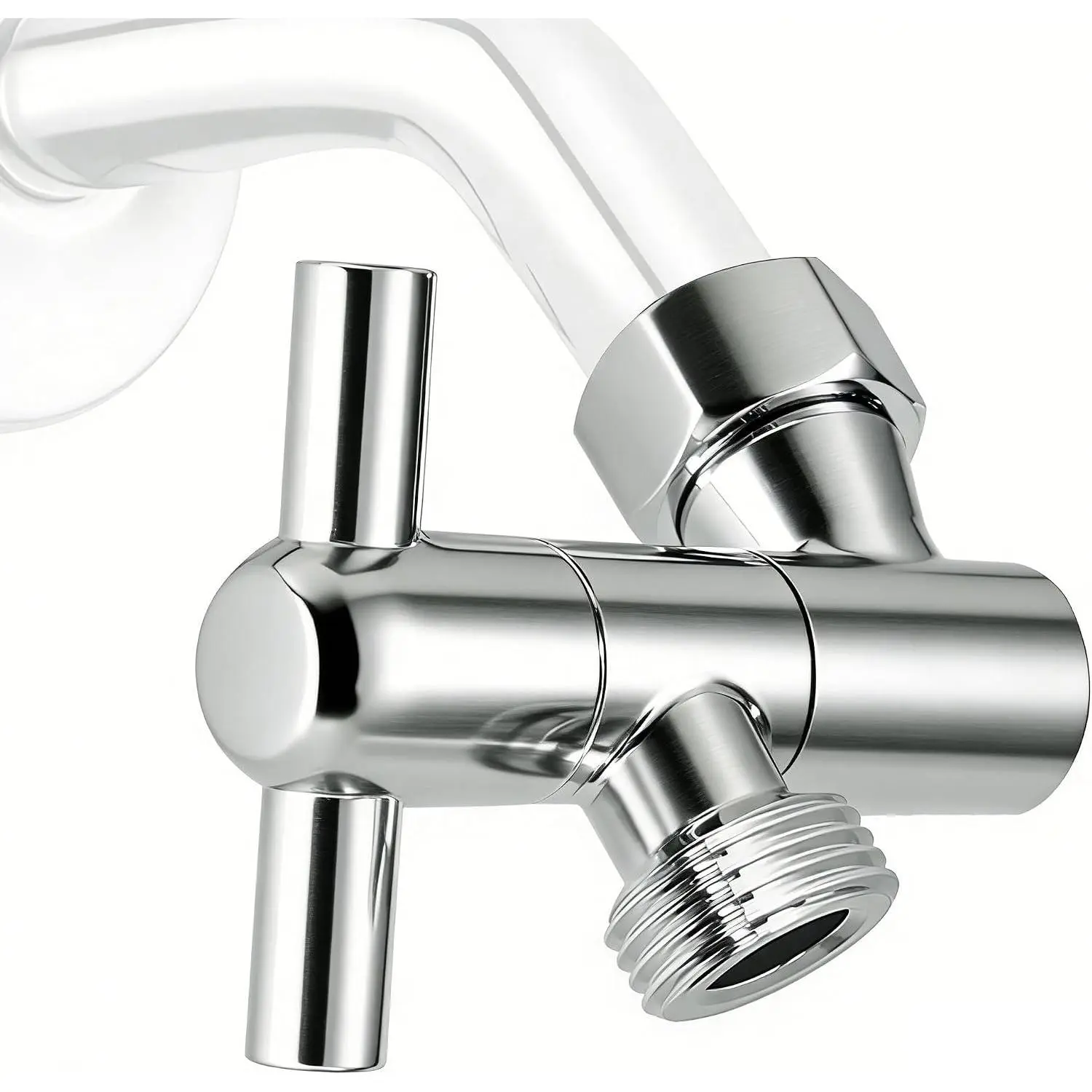 Chrome SS Metal Adjustable Wall Mount Shower Extension Adapter - 360° Swivels G1/2 Thread Stainless Steel Adapter for Fixed, Rain Showerheads