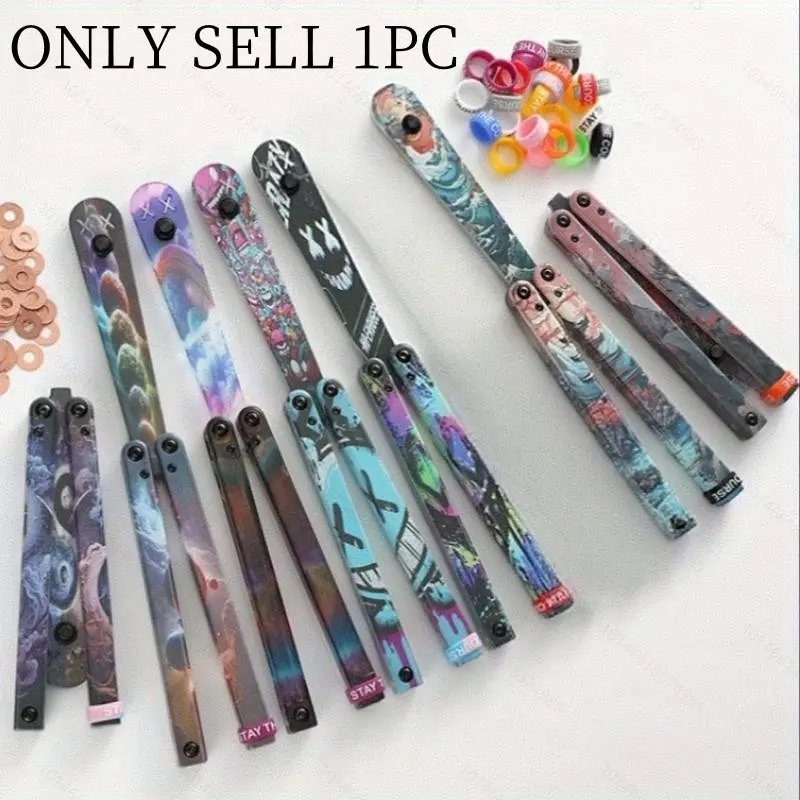 1pc Butterfly Stabbing Plastic Training Knife, Safe Non-Bladed Squid Role Play Costume Prop, Foldable Safety Knife for Cosplay