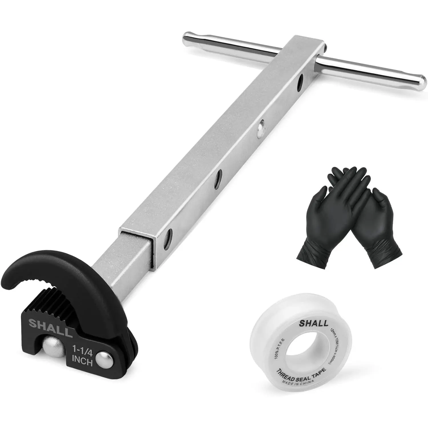 Telescoping Basin Wrench for DIY Maintenance & Sink Repairs, 10-17in Extendable Handle Wrench, Full Polished Tap Nut Spanner, 3/8-1-1/4in Jaw Capacity for Hard-to-Reach Spaces, 10-Inch To 17-Inch, 3/8''-1-1/4'' Jaw Capacity