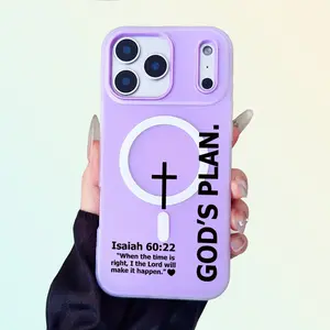 God's Plan and Isaiah 60:22 Bible Quotes Pattern Phone Case For iPhone 17 Air 16 Pro Max 15 Plus 14 13 12 11, For Galaxy S26 Ultra 25 Plus S24 FE S23 S22,Luxury Candy Color 2-in-1 Shockproof Magnetic Smartphone Case Matte Soft Cellphone Casing Cover