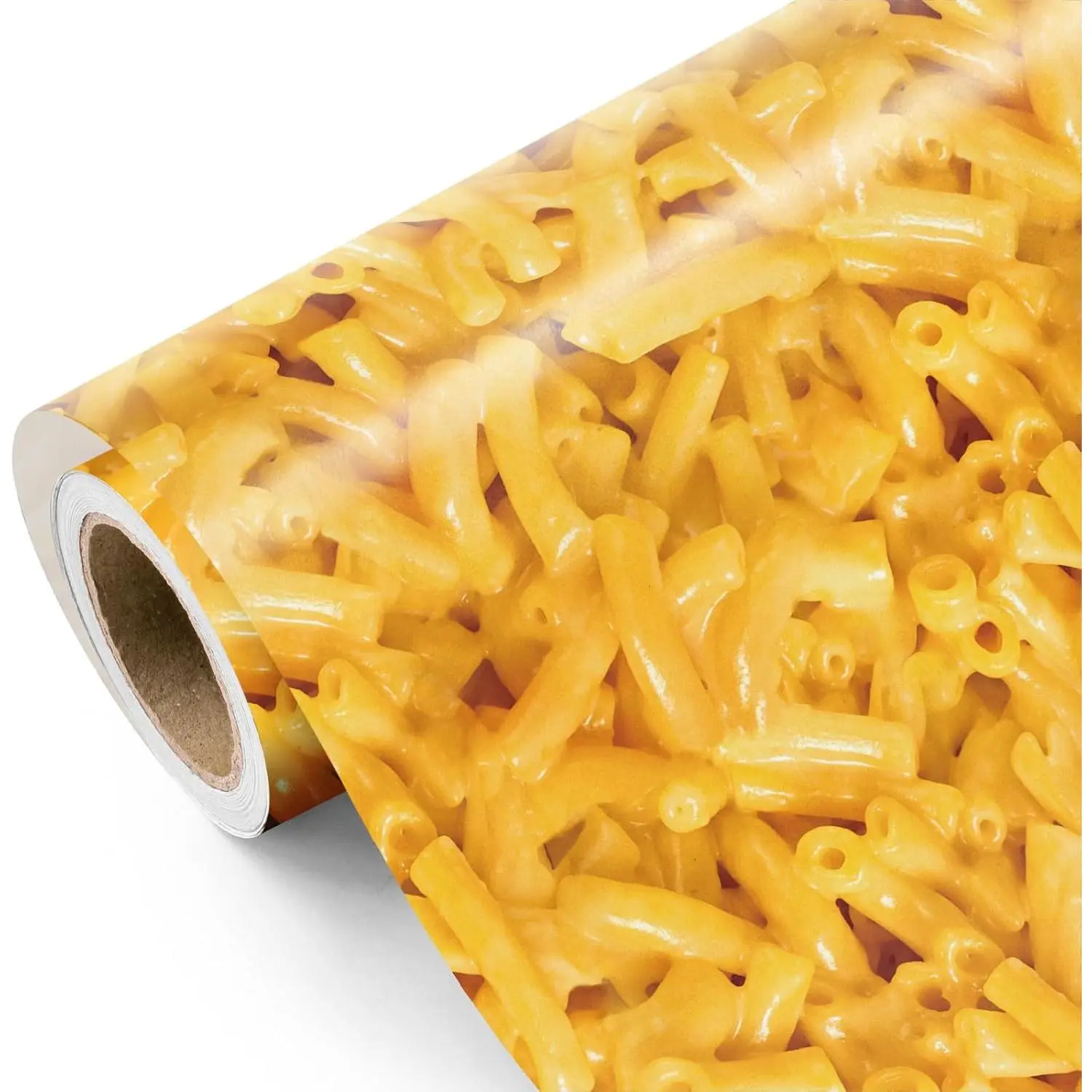 WRAPAHOLIC Funny Weird Macaroni Mac & Cheese Wrapping Paper Roll - Mini Roll - 17 Inch x 16.5 Feet - Cheesy Mac Novelty Design for Teen Adult, Birthday, Gag Gifts