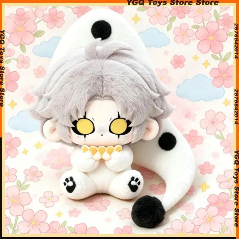 10cm The Freak Circus Pierrot Cotton Doll Handmade Stuffed Plushie Kawaii Anime Clown Figure Pierrot Collectible Gift For Fans