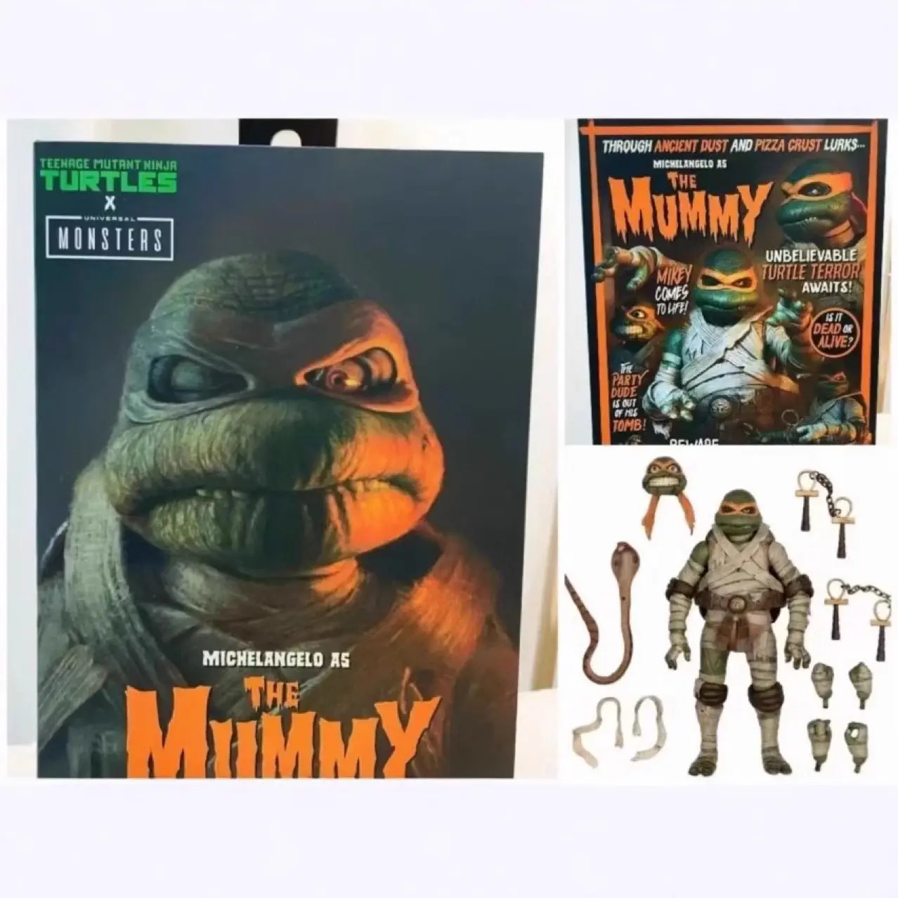Neca Teenage Mutant Ninja Turtles Michelangelo 7-Inch Action Figure, Collectible Model Toy, Halloween Easter Gift, Party Favor
