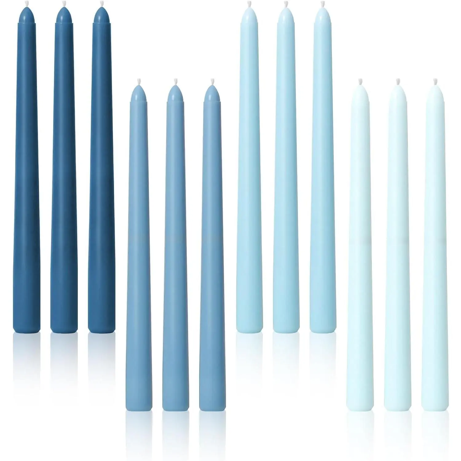 10 Inch Taper Candles,12 Pack Blue-Unscented, Dripless Design– Long Tall Tapered Candlesticks for Wedding, Dinner, Holiday, Party, Home Decor Natural Color Series | Long Tall Tapered Candlesticks for Wedding, Dinner, Holiday, Party, Home Decor Natural Col