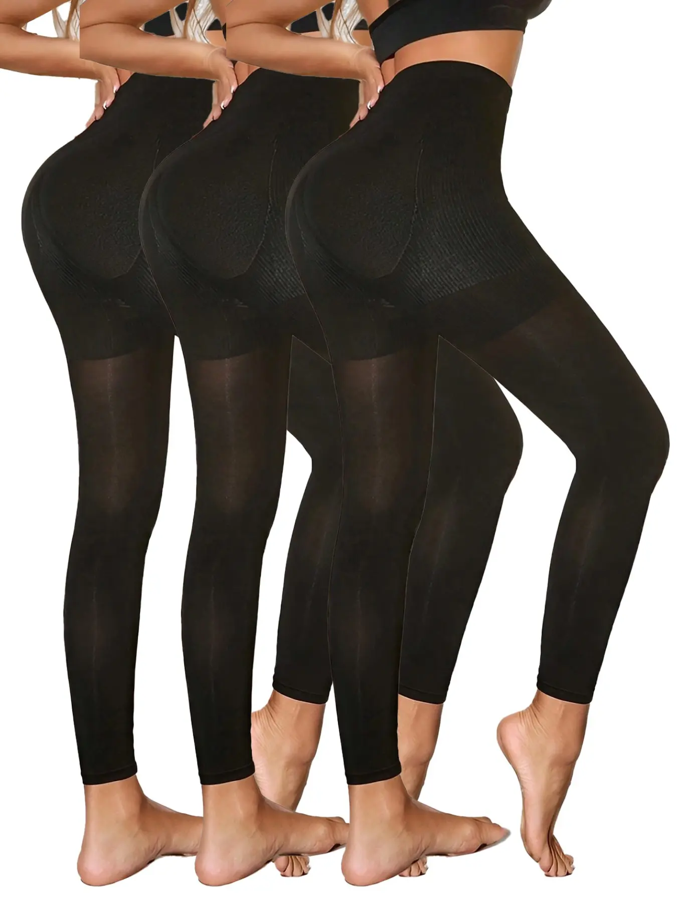 Women's Seamless High Waisted Tummy Control Leggings, Butt Lift Compression Yoga Pants, Super Stretchy Shaping Tights, All Seasons