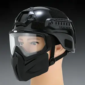 Tactical Full Face Skull Airsoft Helmet and Mask Military Paintball Helmet with NVG Mount and Side Rail Complete Airsoft Gear