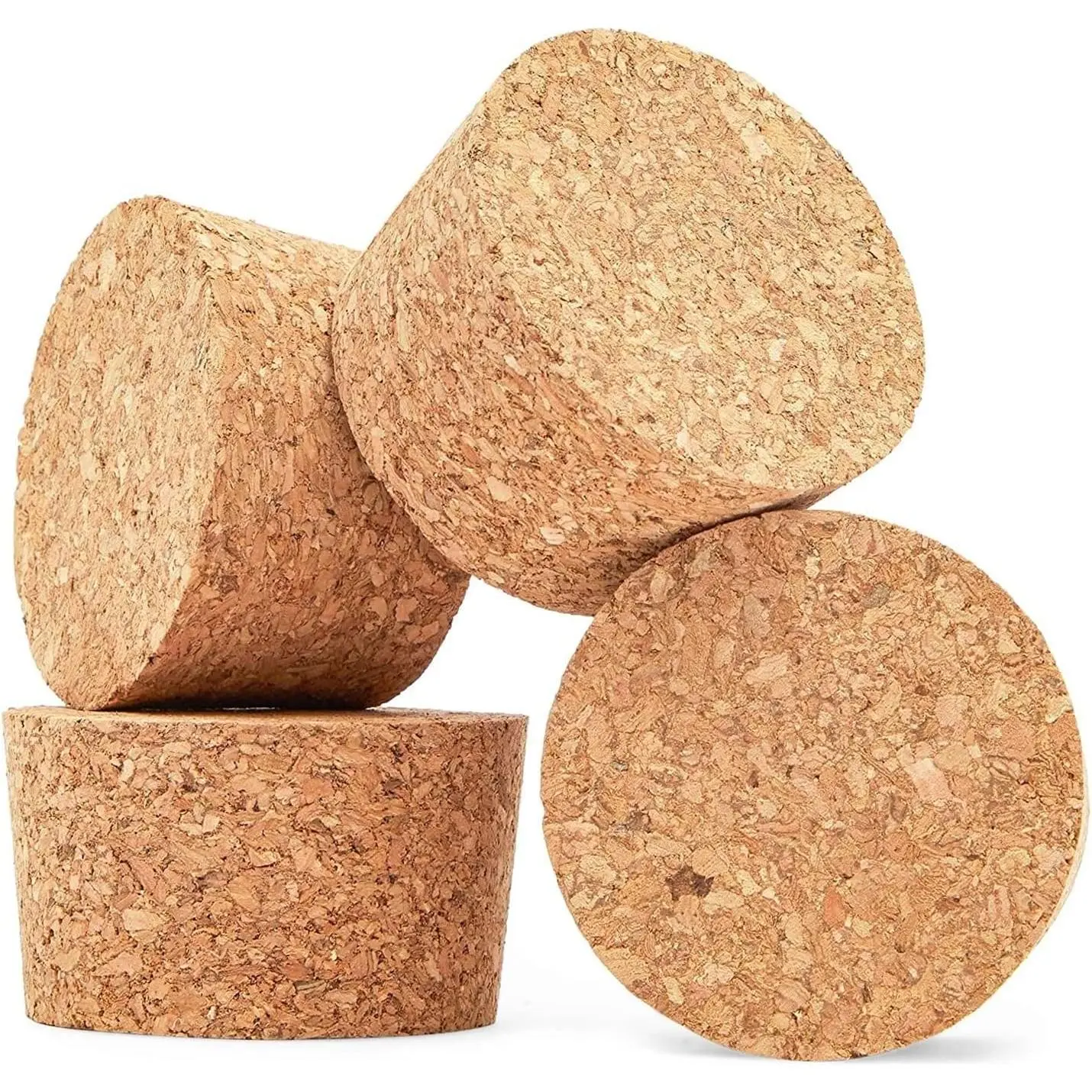 Cork Stoppers - 4-Pack, 2.44 x 2.20 x 1.50 In, Brown - Wine Corks, Jar Seals & Bottle Stoppers for Crafts