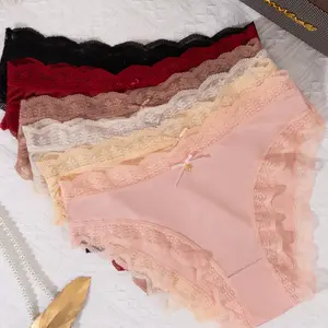 6PC French Style Satin Lace Briefs | Sexy Sheer Invisible Women Underwear, Lightweight Soft Comfortable Triangle Panties for Daily Romantic Wear