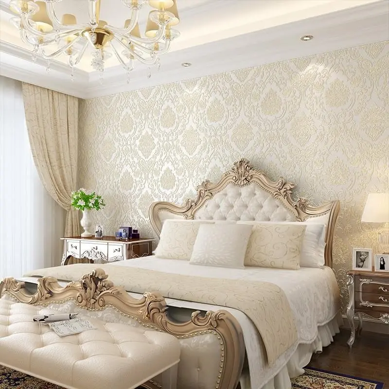 European Style Relief Pattern Self-Adhesive Decorative Wallpaper, Waterproof Moisture-Proof Thickened, Living Room Bedroom TV Background Wall Renewal