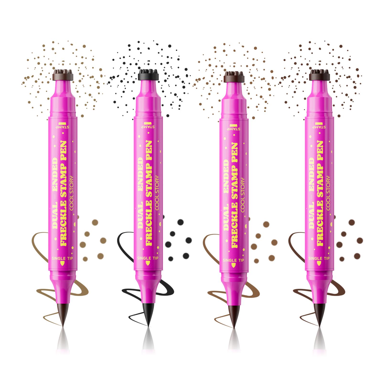 Waterproof Sweat-Resistant Temperature Tattoo Stamp Pen, Lightweight Liquid Formula, Precision Application Tool, Dual-Ended Design, 4 Colors Available