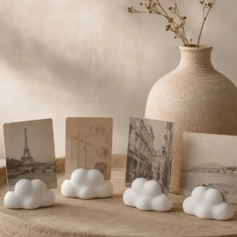 4-Piece Cloud-Shaped Photo Frame Set, Frame Design, Desktop Holder for Polaroids, Postcards, Business Cards, Notes, Home & Office Decor