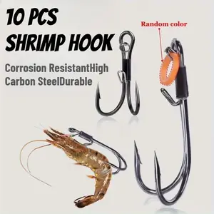Double Hook Live Shrimp Rig Set – Barbed Butterfly Style Dual Hook Tackle, Saltwater & Freshwater Bass Trout Pike Fishing Accessories Summer Fishing Equipment
