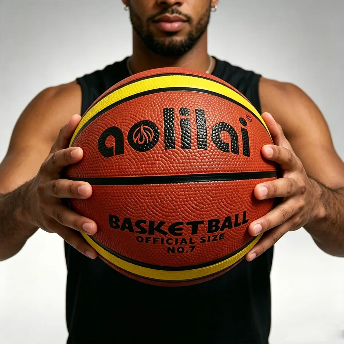 Rubber Basketball, Adult Professional Training Ball, Standard 7-Number, Anti-Slip Grip, Essential for Basketball Enthusiasts