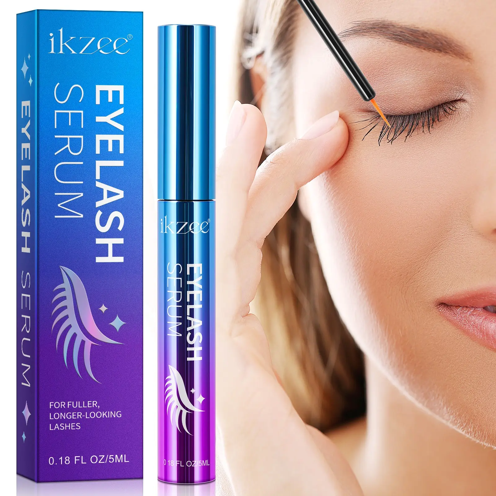 Ikzee Mascara Liquid, Gentle Daily Care, Natural Hold, Long-Lasting, Moisturizing, Enhances Lashes, Perfect for Everyday Use