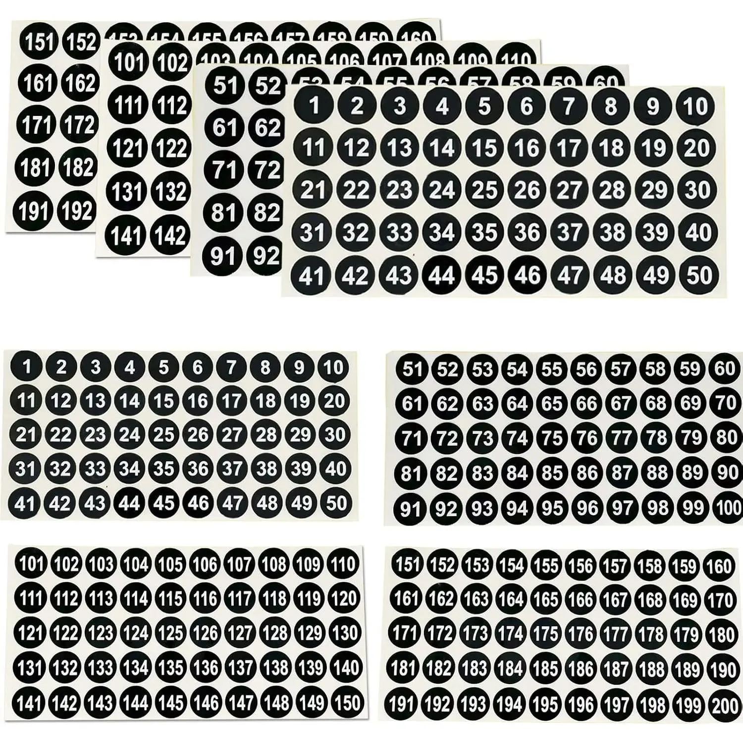Black,1",3sets(1-200)