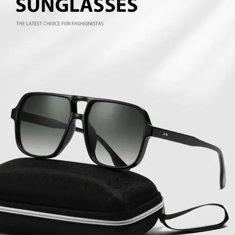 Unisex Simple Style Square Aviator Frame Sunglasses, Trendy Casual Sunglasses for Everyday Use, Fashion Accessories for Outdoor Activities, Classic Shades, Casual Stylish Glasses, Fashionable Sunglasses