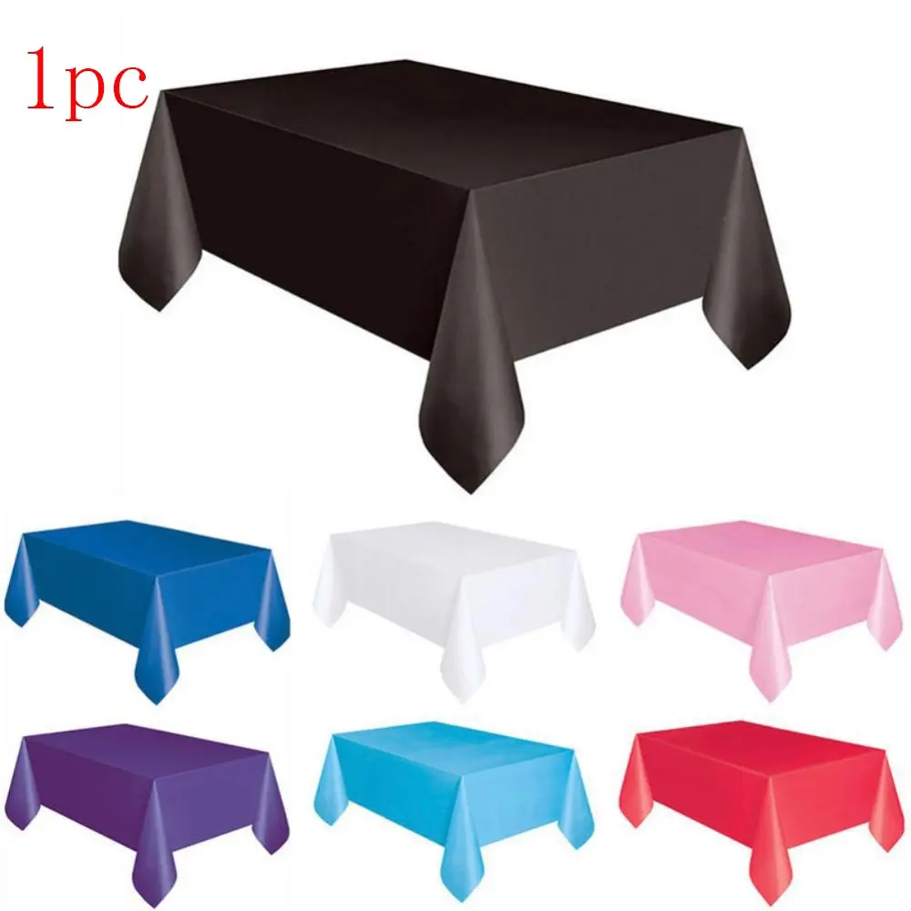 Premium Disposable Plastic Tablecloth 54 x 108 in - Solid Plastic Table Cloth Disposable Tablecloth for Rectangle Table up to 8 Feet, Suitable for Events, Party, Birthday Wedding Graduation Baby Shower New Year Christmas Halloween