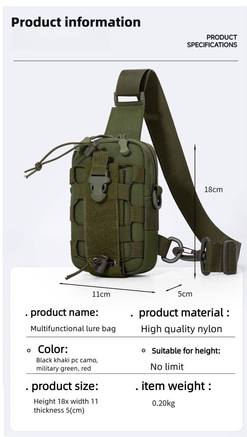 Tactical Waist Bag for Men - Water Bottle Holder, Crossbody Chest Bag for Camping, Cycling & Everyday Use