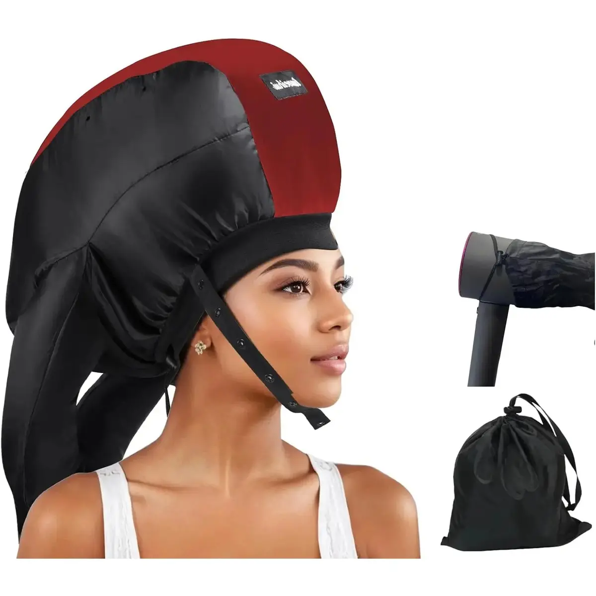 Large Spacious-Capacity Bonnet Hooded Dryer Attachment, Curly Hair Blow Dryer Cap, Rapid Styling Bathroom Gadget Solution