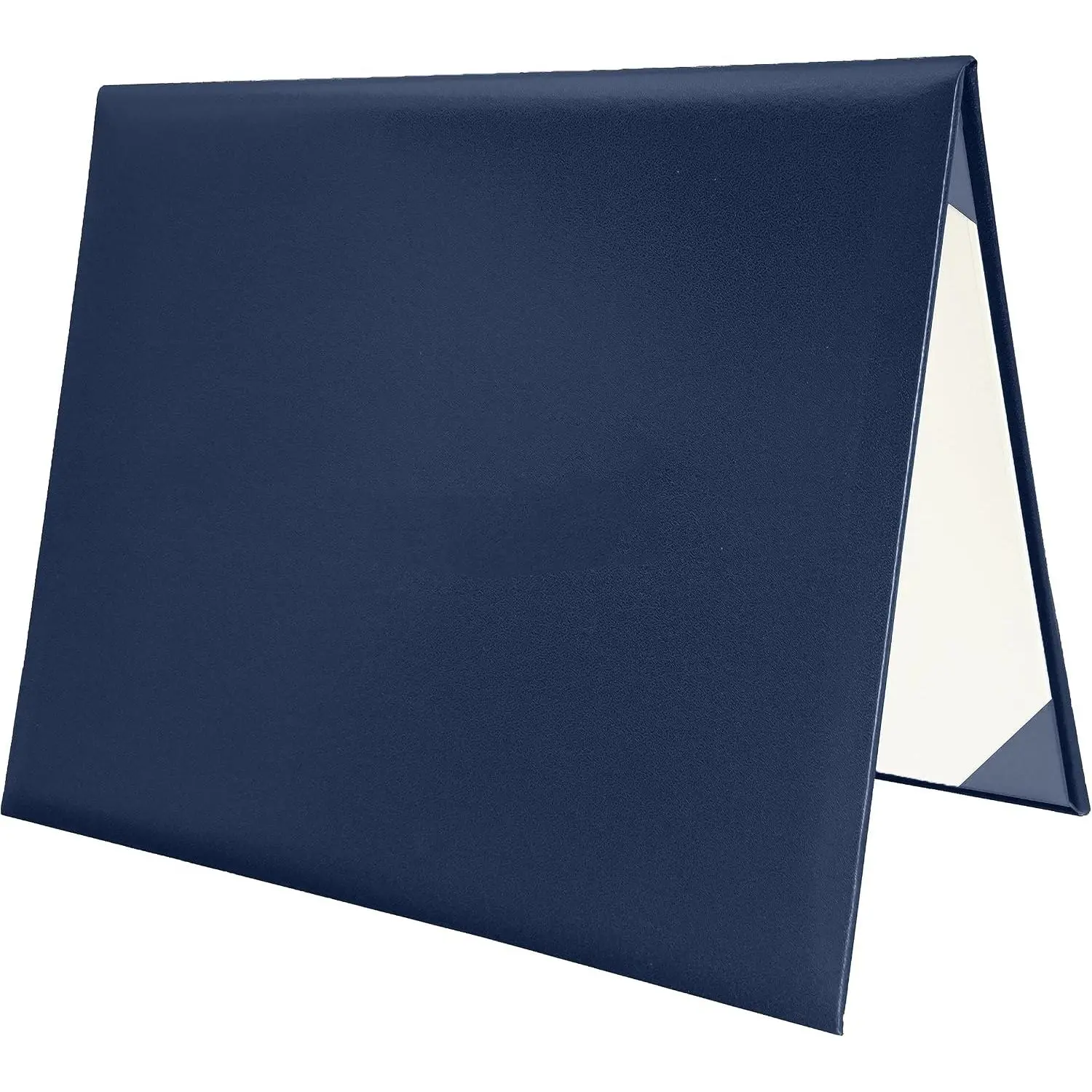 Smooth Leather Diploma Cover - 8.5''x11'' Artificial Protection Diploma Holder for Graduation Certificates, Office Stationery Desk Accessory (Navy), Padding