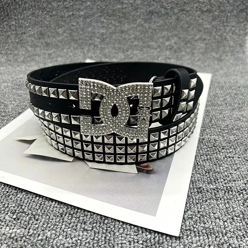 Y2K Waist Belt Luxury Women's Rhinestone Punk Belt, Hot Girl Fashion Studded Leather Embellished Decor, Unique Style Accessory