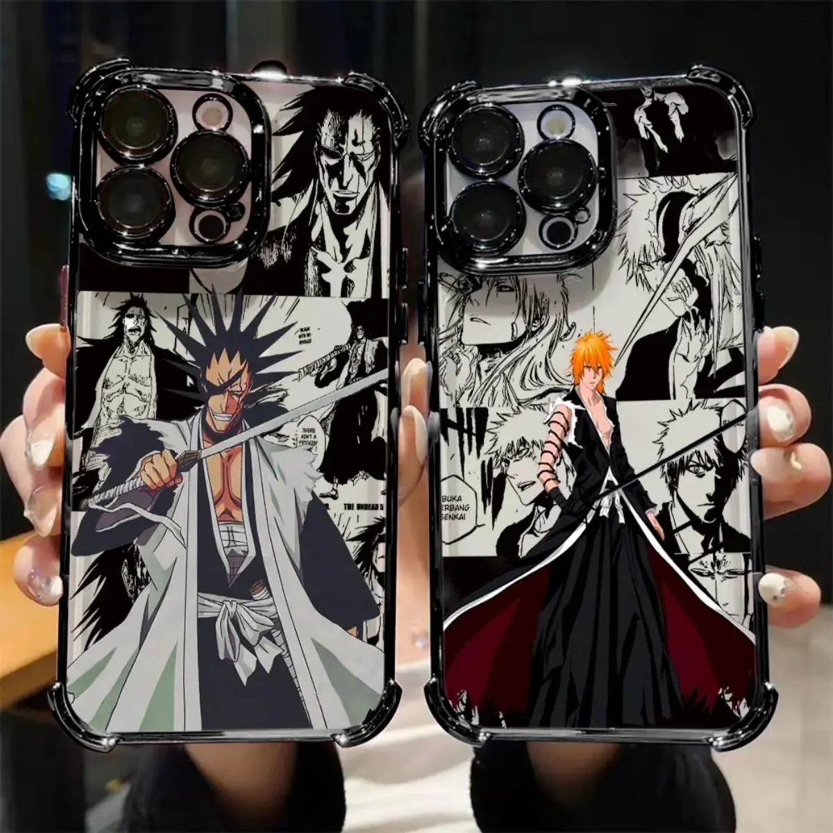 Cool Luxury Anime Cool BLEACHS Plating Phone Case For iPhone 17 Air 16 15 14 13 12 11 Pro Max Plus and Samsung S26 S25 S24 S23 S22 Plus Ultra Anti-Fall Back Cover, Animal, Smartphone