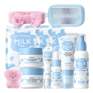 LAIKOU Milk Skin Care Set for Teens, 12 IN 1 Moisturizing & Gentle Milk Skin Care for Teens Girls , Face Care Kit, Bulk Birthday Gifts, Daughter Gifts, 12PCS